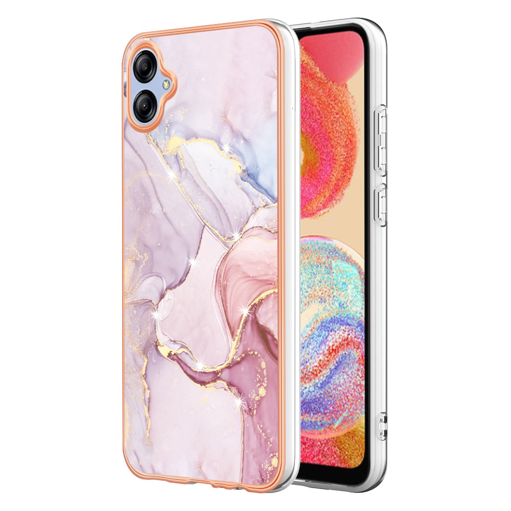 For Samsung Galaxy A04e 4G / F04 4G / M04 4G YB IMD Series-2 Phone Case Marble Pattern IMD Electroplating TPU Cover For Samsung Galaxy A04e 4G / F04 4G / M04 4G YB IMD Series-2 Phone Case Marble Pattern IMD Electroplating TPU Cover
